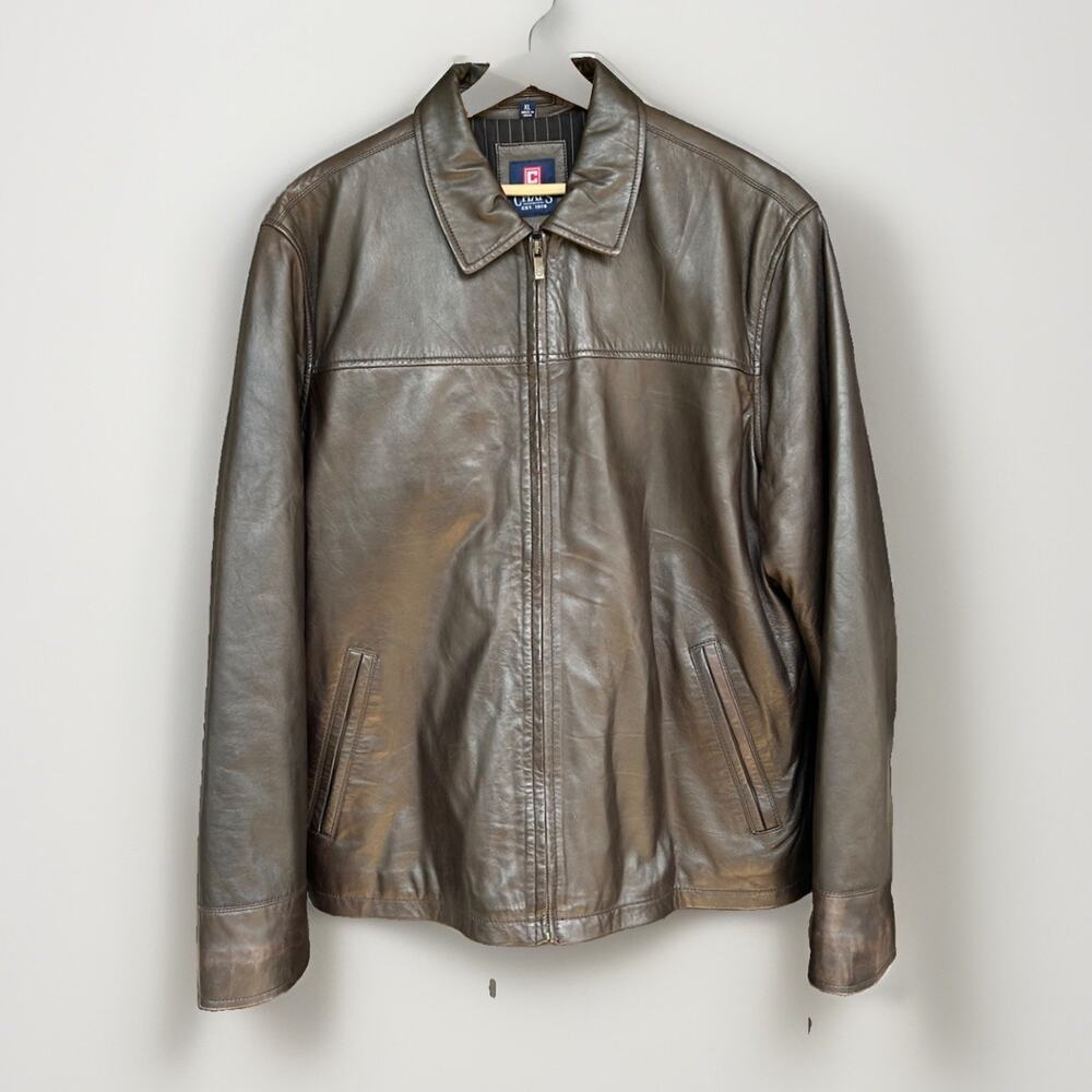 VTG Ralph Lauren Chaps Soft Leather Jacket Men’s Size XL Brown Y2K Suit Lining